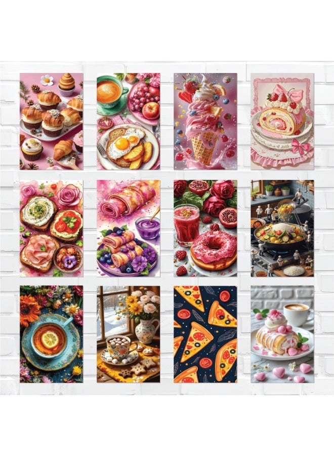 High-end wall art set for kitchens and dining rooms - 12 300g coated panels, modern designs of colorful and delicious food, baked goods and desserts, ideal for decorating homes, restaurants and very upscale cafes. - Image 4